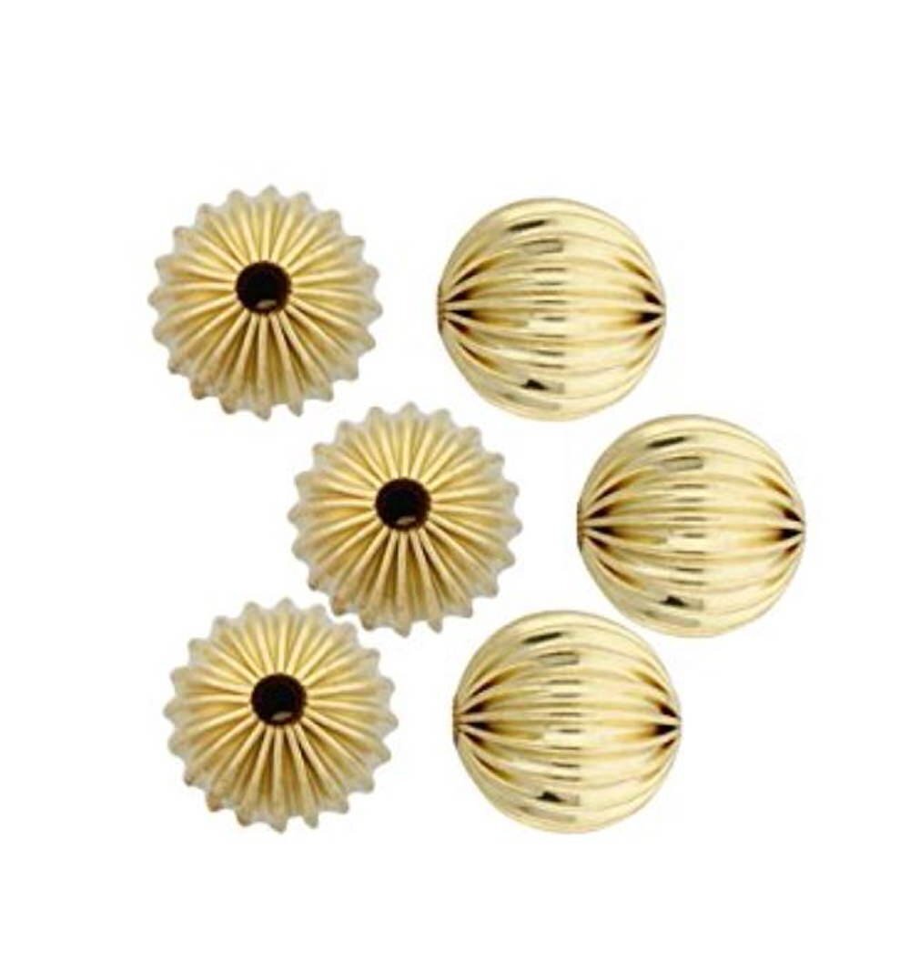 9773 200pcs Adabele Tarnish Resistant 4mm Small Corrugated Melon Pattern